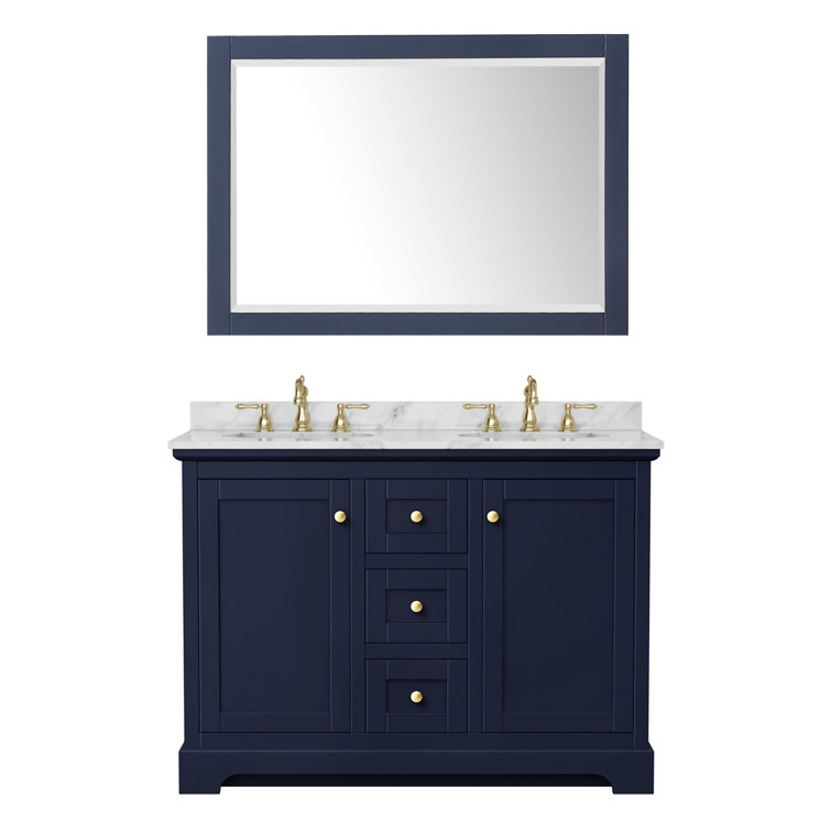 Wyndham Collection Avery 48" Double Bathroom Vanity Set with Mirror